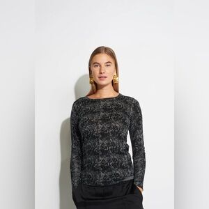 Kokun Dark Python Print Fitted Crew Neck